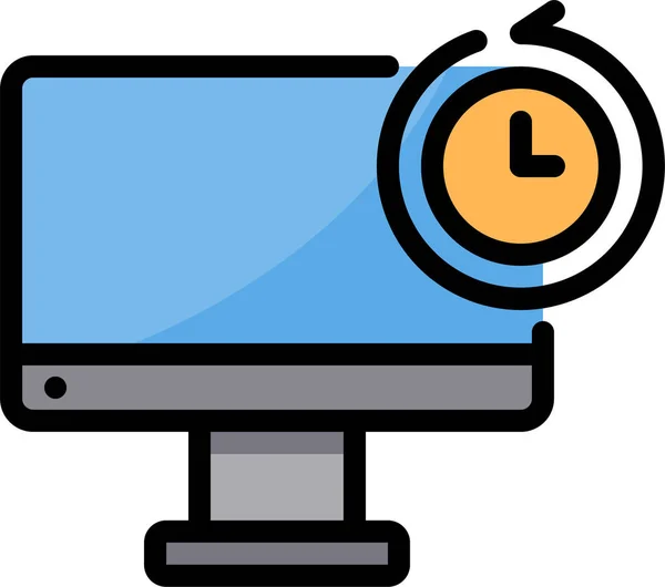 Exchange Time Icon Filled Outline Style — Stock Vector