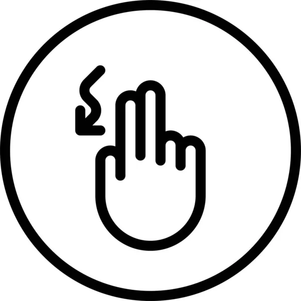 Kurvenfingergesten Symbol Umrissstil — Stockvektor