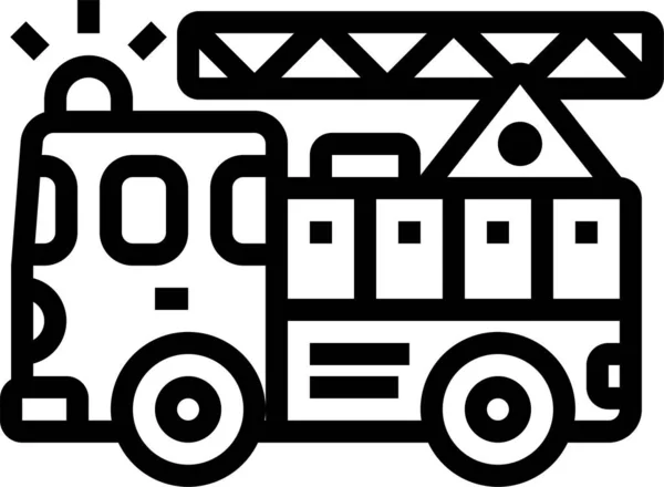 Fuoco Camion Pompiere Icona — Vettoriale Stock