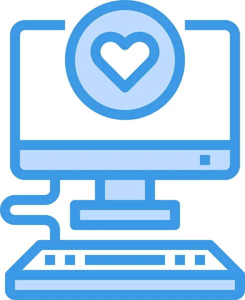 Icono Del Corazón Favorito Del Ordenador Categoría Hardware Informático — Archivo Imágenes Vectoriales
