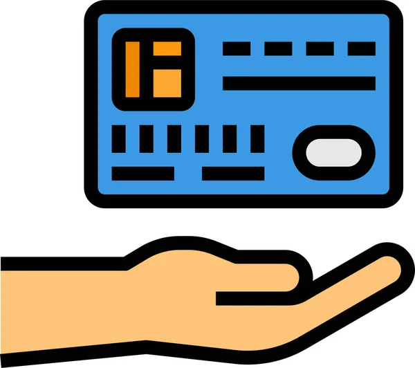Ícone Cartão Pagamento Mão — Vetor de Stock