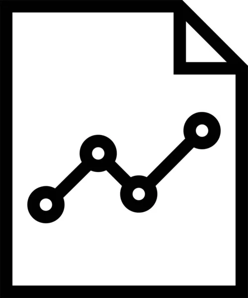 Analys Diagram Dokument Ikon Översikt Stil — Stock vektor
