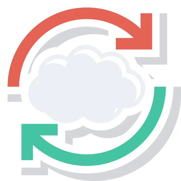 Иконка Обновления Облаков Плоском Стиле — стоковый вектор