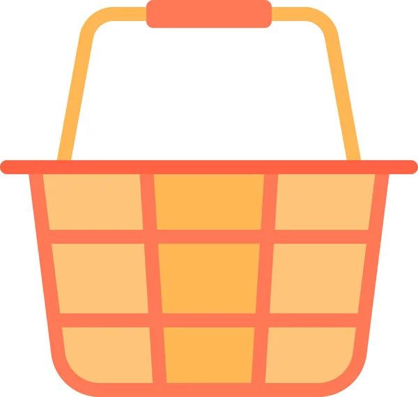 Basket Design Essential Icon Flat Style — Stock Vector