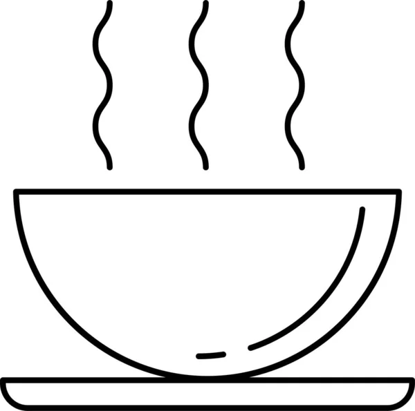 Zupa Jedzenie Gorąca Ikona Stylu Zarysu — Wektor stockowy