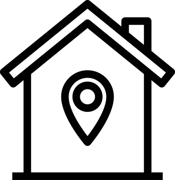 Home Location Property Icon Outline Style — Stock Vector