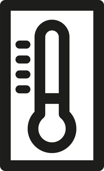 Thermometer Koud Warm Pictogram Omtrek Stijl — Stockvector