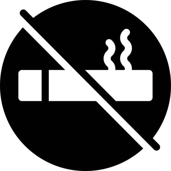 Cigarette Interdiction Fumer Icône Restriction Dans Style Solide — Image vectorielle