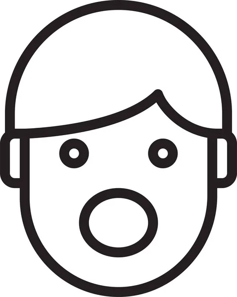 Avatar Emotion Face Icon Obrys Style — Stockový vektor