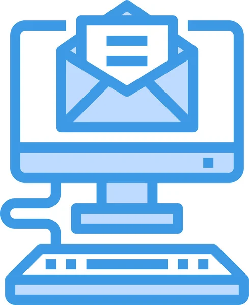 Kommunikációs Számítógép Mail Ikon Számítógép Hardver Kategóriában — Stock Vector