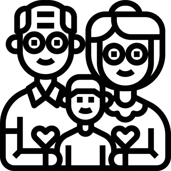 Grootouders Familie Paar Pictogram — Stockvector