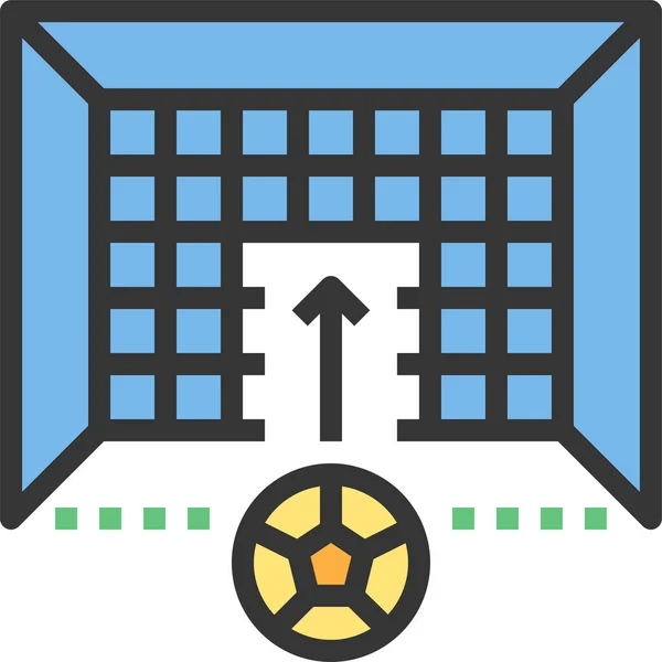 Gol Línea Icono Estilo Contorno Lleno — Vector de stock