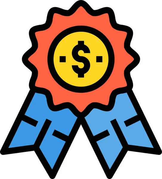 Ikona Finansowania Certyfikatów Biznesowych Stylu Wypełnionym — Wektor stockowy