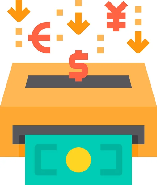 Banking Cash Currency Icon Flat Style — Stock Vector