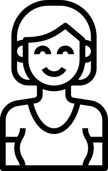 Avatar Vrouw Schattig Pictogram — Stockvector