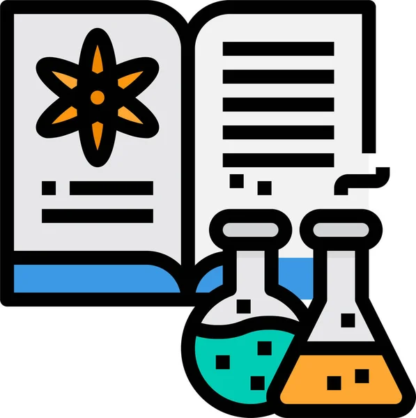 Boek Chemie Onderwijs Icoon — Stockvector