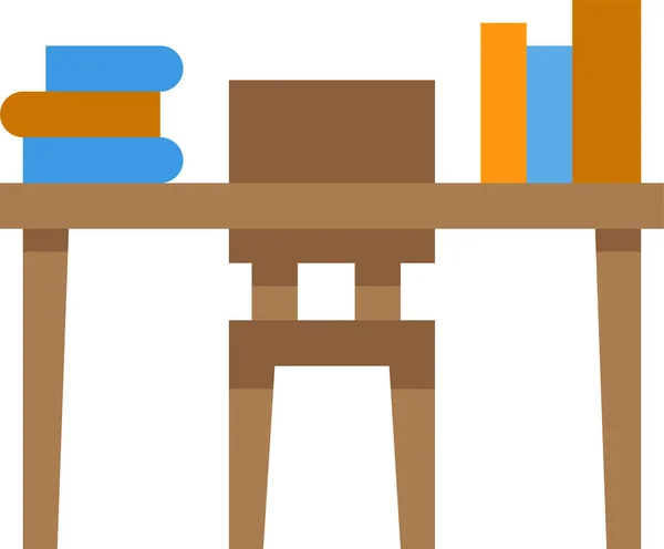 Chair Classroom Desk Icon — Stock Vector