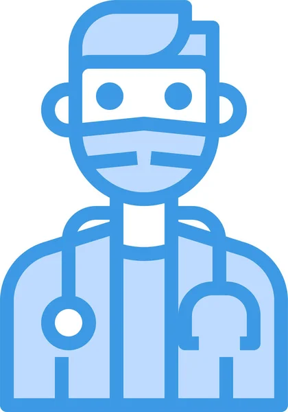 Avatar Médico Máscara Icono — Vector de stock