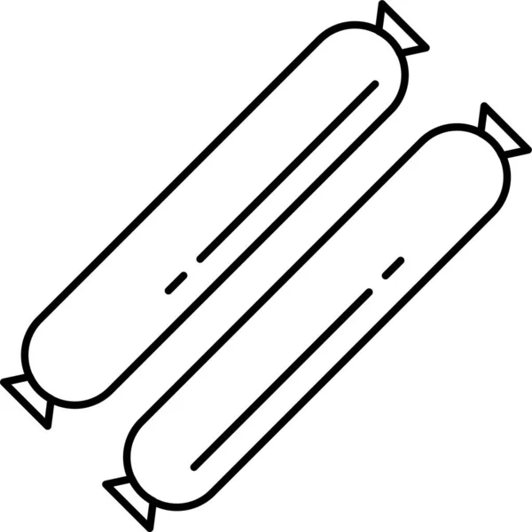 Frankfurter Cuisson Icône Hotdog Dans Style Contour — Image vectorielle