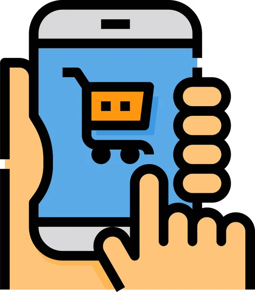 Shopping Online Smartphone Icon — Stock Vector