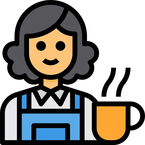 Barista Koffie Avatar Pictogram — Stockvector