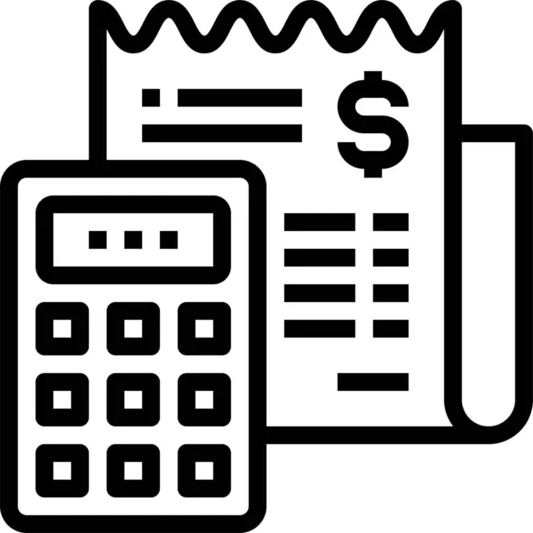 Ícone Calculadora Conta Contabilidade —  Vetores de Stock