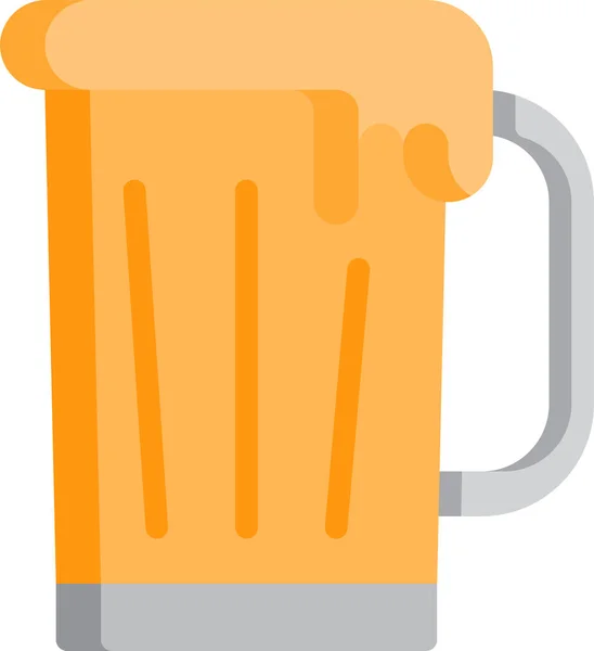 Alcool Boisson Alcoolisée Bière Icône Dans Style Plat — Image vectorielle