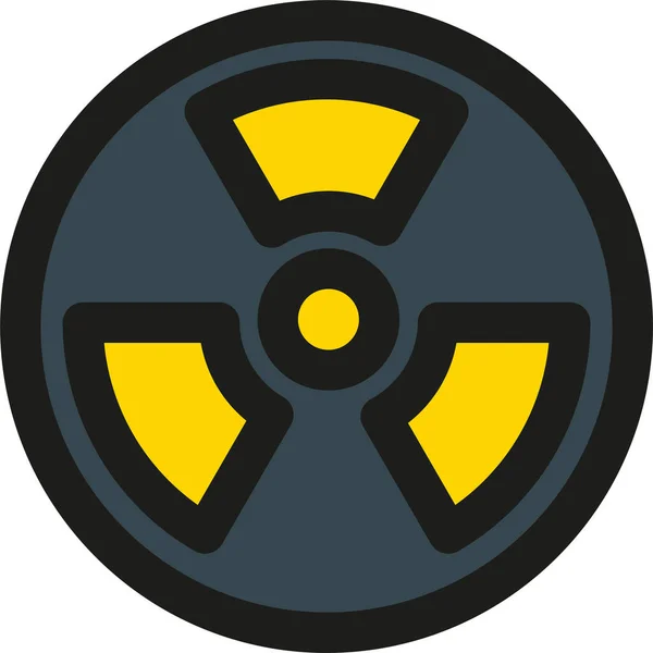 Ikona Jaderné Atomové Pozornosti Stylu Vyplněného Obrysu — Stockový vektor