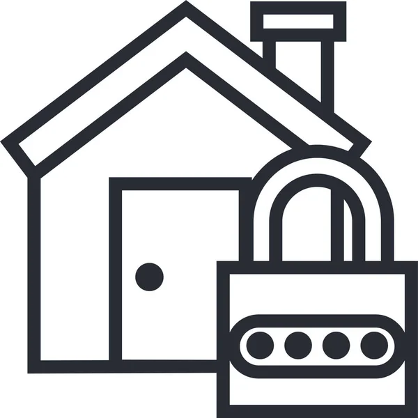 Locked Buy Estate Icon Outline Style — Stock Vector