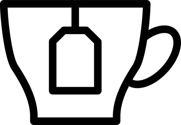 Kahve Fincanı Ana Hatlı Içecek Ikonu — Stok Vektör