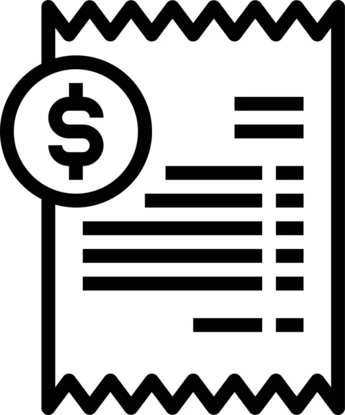 Bill Business Invoice Icon Outline Style — Stock Vector