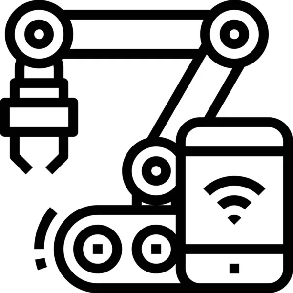 Fabricação Internet Ícone Comunicação —  Vetores de Stock