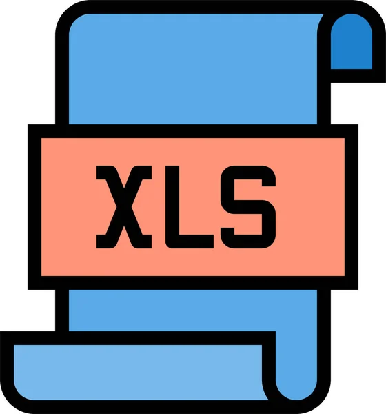 File Xls Dokument Icon Stil Ausgefüllter Umrisse — Stockvektor