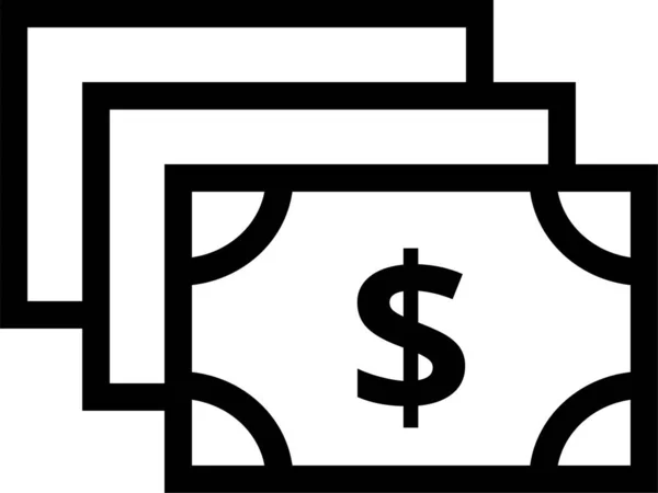 Currencynotes Icon Outline Style — 스톡 벡터