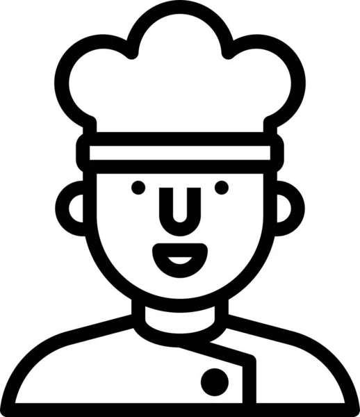 Ikona Sprzętu Kuchennego Szefa Kuchni Zarysie Stylu — Wektor stockowy