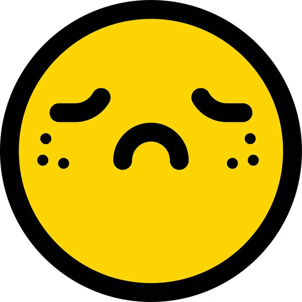 Emoticono Emoji Depresión Icono Estilo Contorno Lleno — Vector de stock