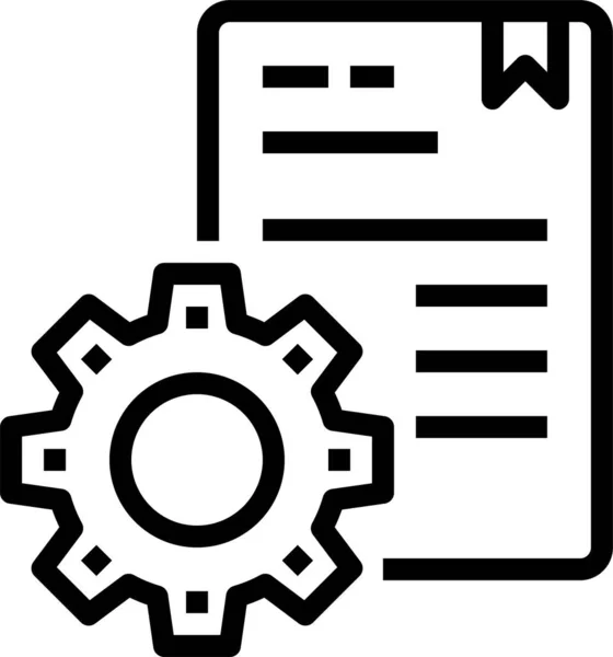 Icona Del File Documento Aziendale Stile Contorno — Vettoriale Stock