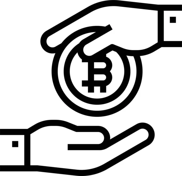 Bitcoin Symbol Für Kryptowährung Umriss — Stockvektor