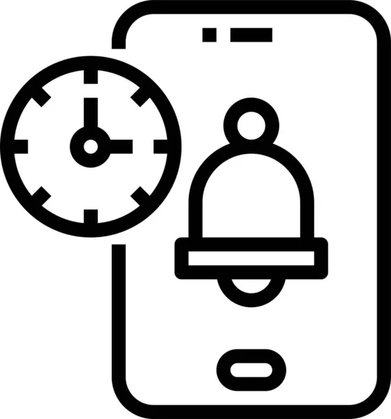Ikona Upozornění Datum Upomínky Kategorii Mobile Devices App — Stockový vektor