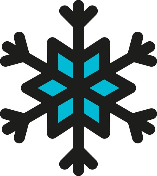 Νιφάδες Χιονιού Χριστουγεννιάτικη Διακόσμηση Εικονίδιο Στυλ Γεμάτο Περίγραμμα — Διανυσματικό Αρχείο