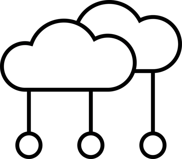 Ikona Połączenia Chmurze Internet Stylu Zarysu — Wektor stockowy
