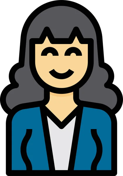 Avatar Vrouw Schattig Pictogram — Stockvector