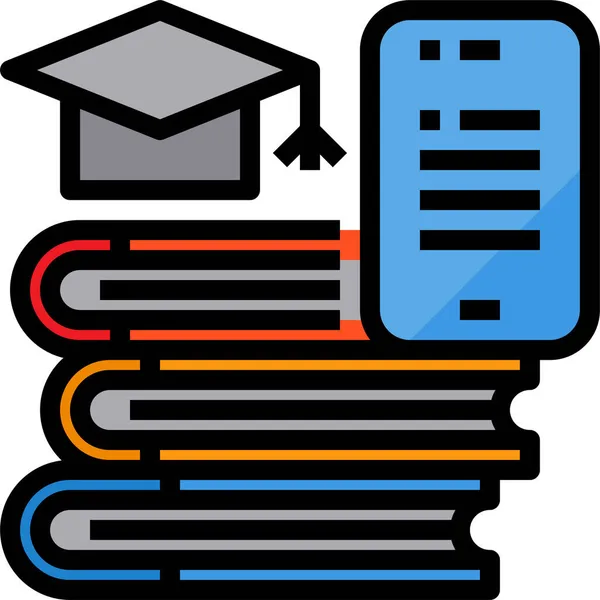 Ikona Vzdělávání Knih Stylu Vyplněného Osnovy — Stockový vektor