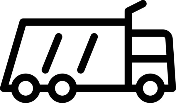 Entrega Caminhão Van Ícone Estilo Esboço —  Vetores de Stock