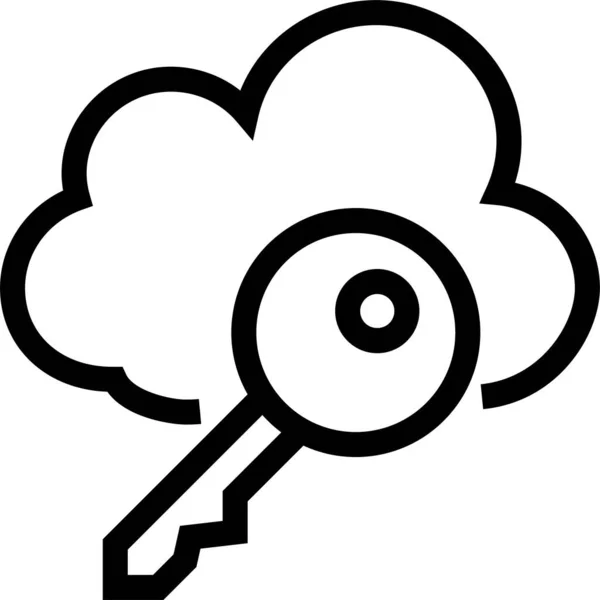 Иконка Ключа Облачных Вычислений Твердом Стиле — стоковый вектор