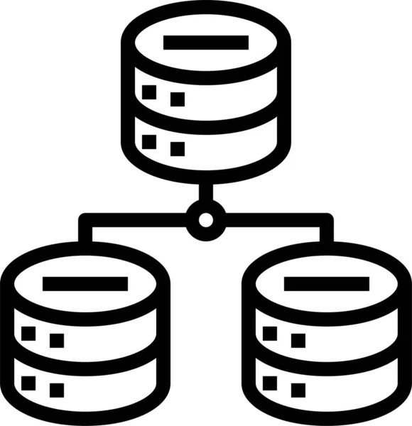 Icono Almacenamiento Base Datos Red — Vector de stock