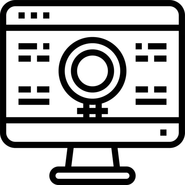 Icono Interfaz Computación Del Navegador Estilo Esquema — Vector de stock