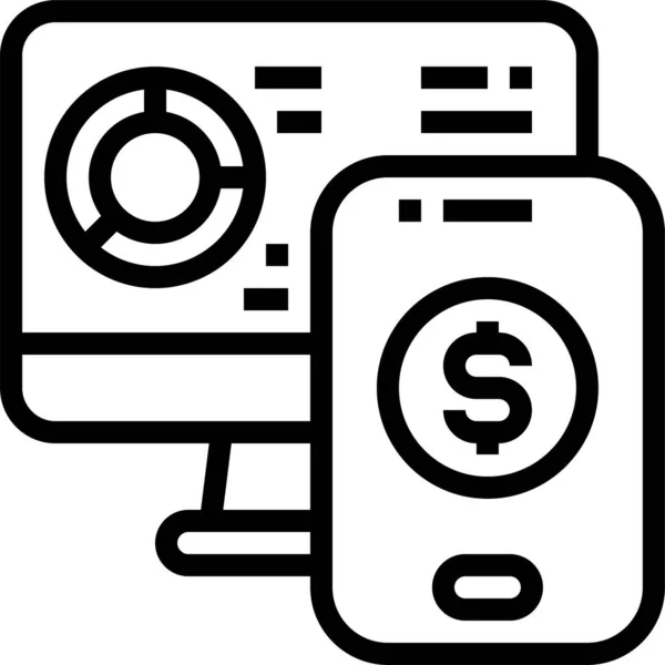 Analytická Finanční Mobilní Ikona — Stockový vektor