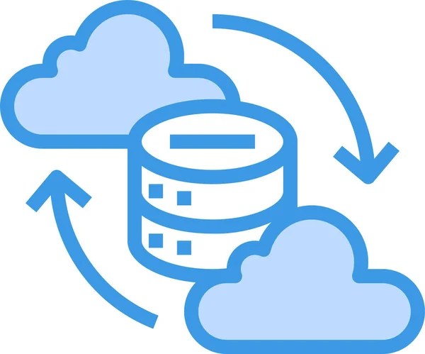 Center Cloud Data Icon — Stock Vector