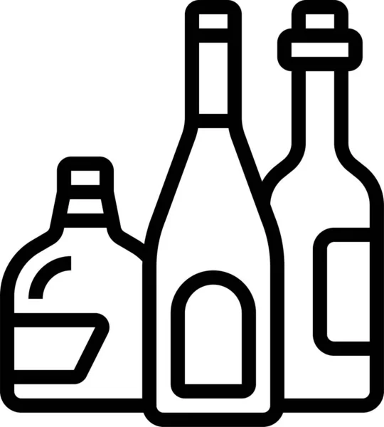 Alcohol Fles Drank Pictogram — Stockvector